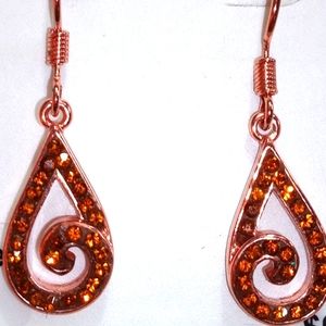 ROSE BROWN CRYSTAL TEARDROP EARRINGS